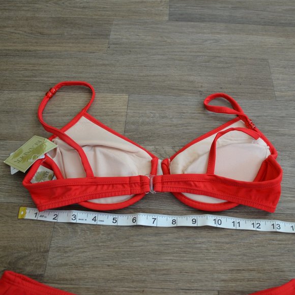NWT Islander Retro Red Pin-up Bustier Swim Skort Bikini Matching Set Size 12 - Picture 7 of 7